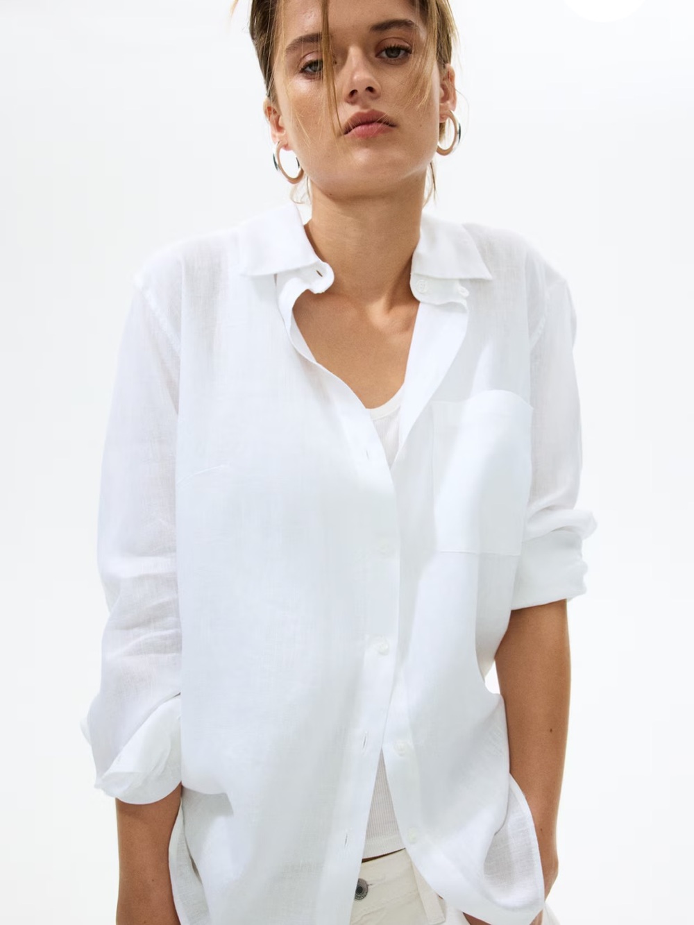 H&M White Linen Shirt